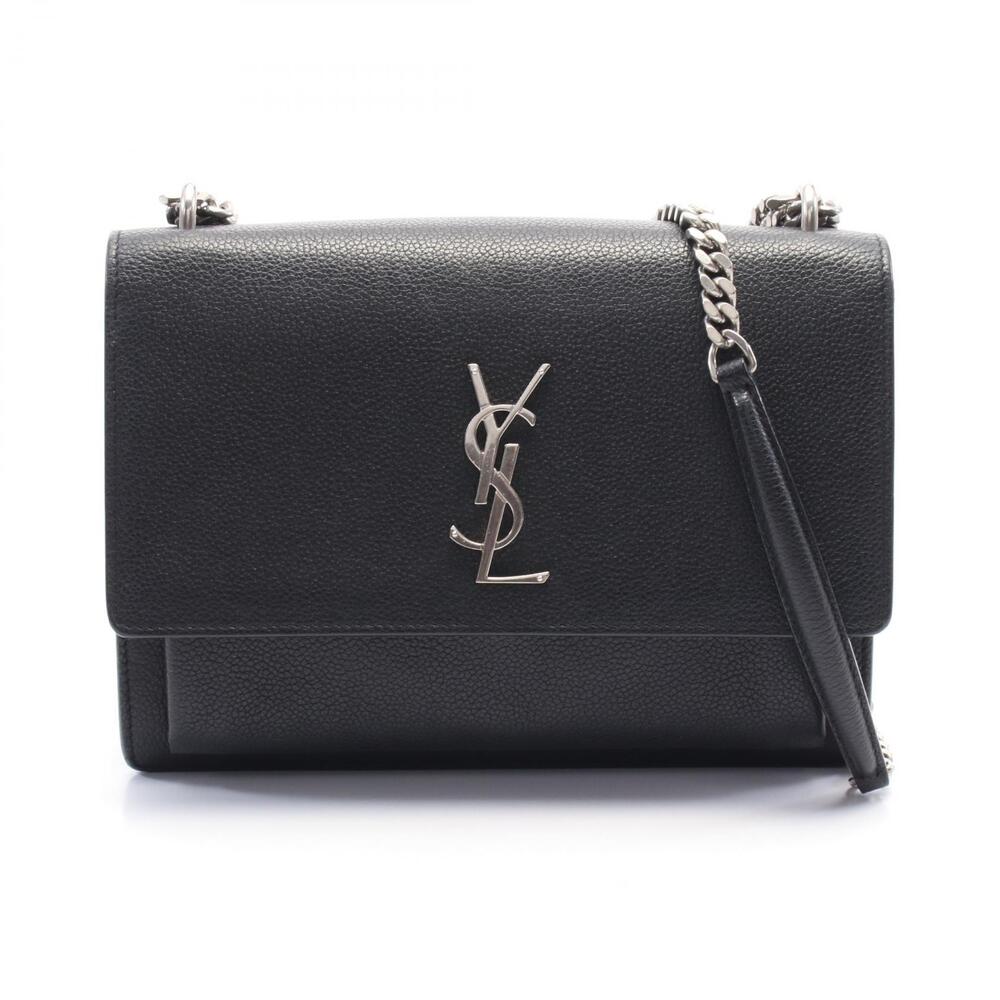 Saint Laurent Sunset Shoulder Bag Leather Black